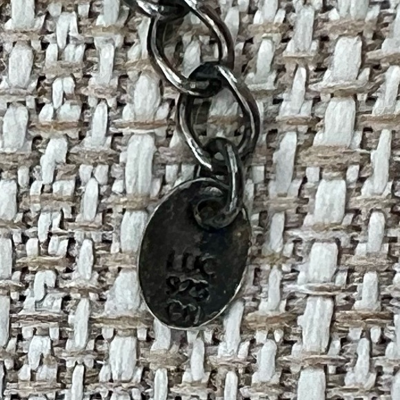 VINTAGE BLUE BANDED MARBLED AGATE FACETED BEAD Necklace. SILVER Findings. OOAK - Picture 4 of 7